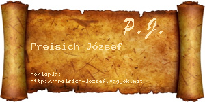 Preisich József névjegykártya